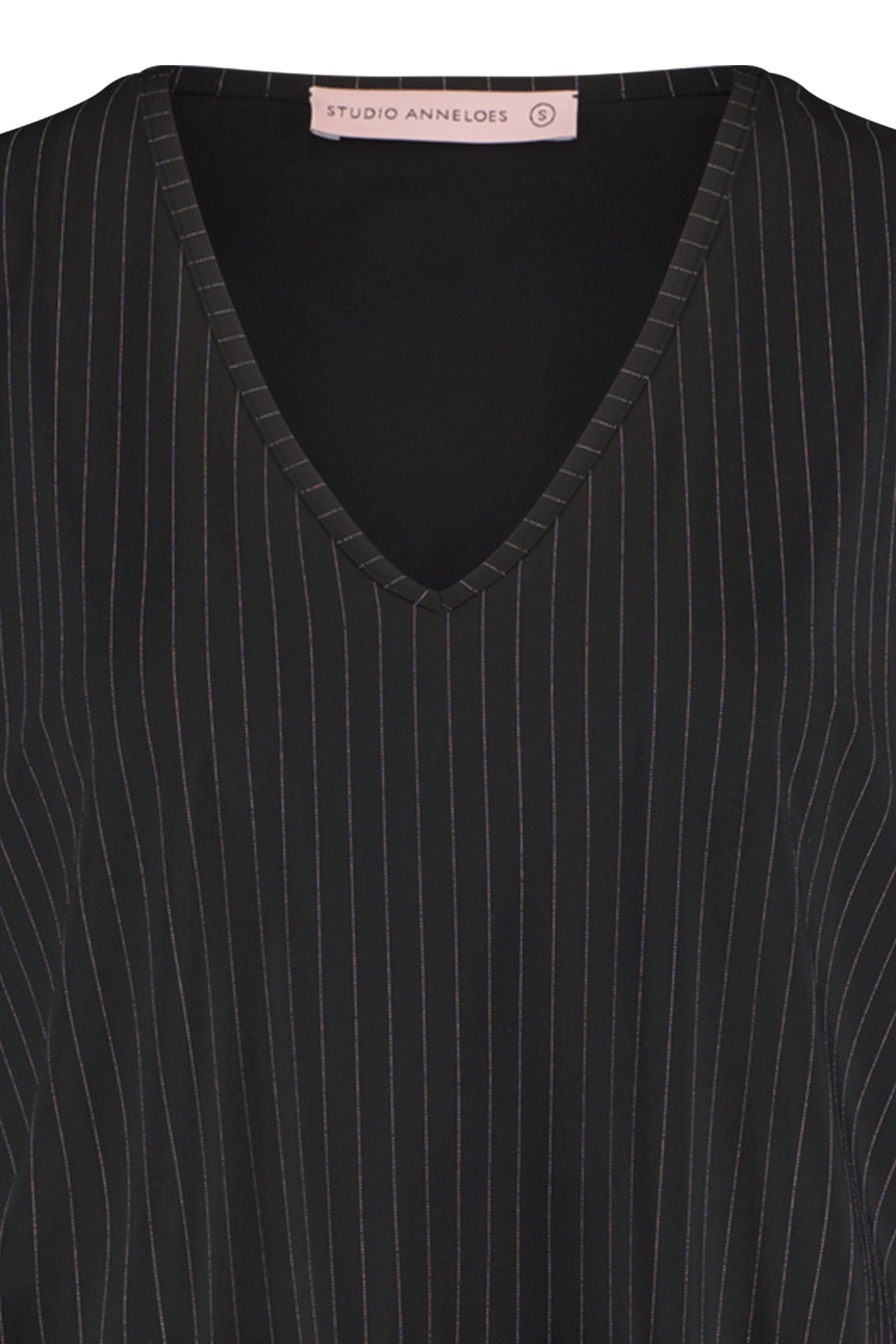 Studio anneloes vicky ssl pinstripe shirt zwart