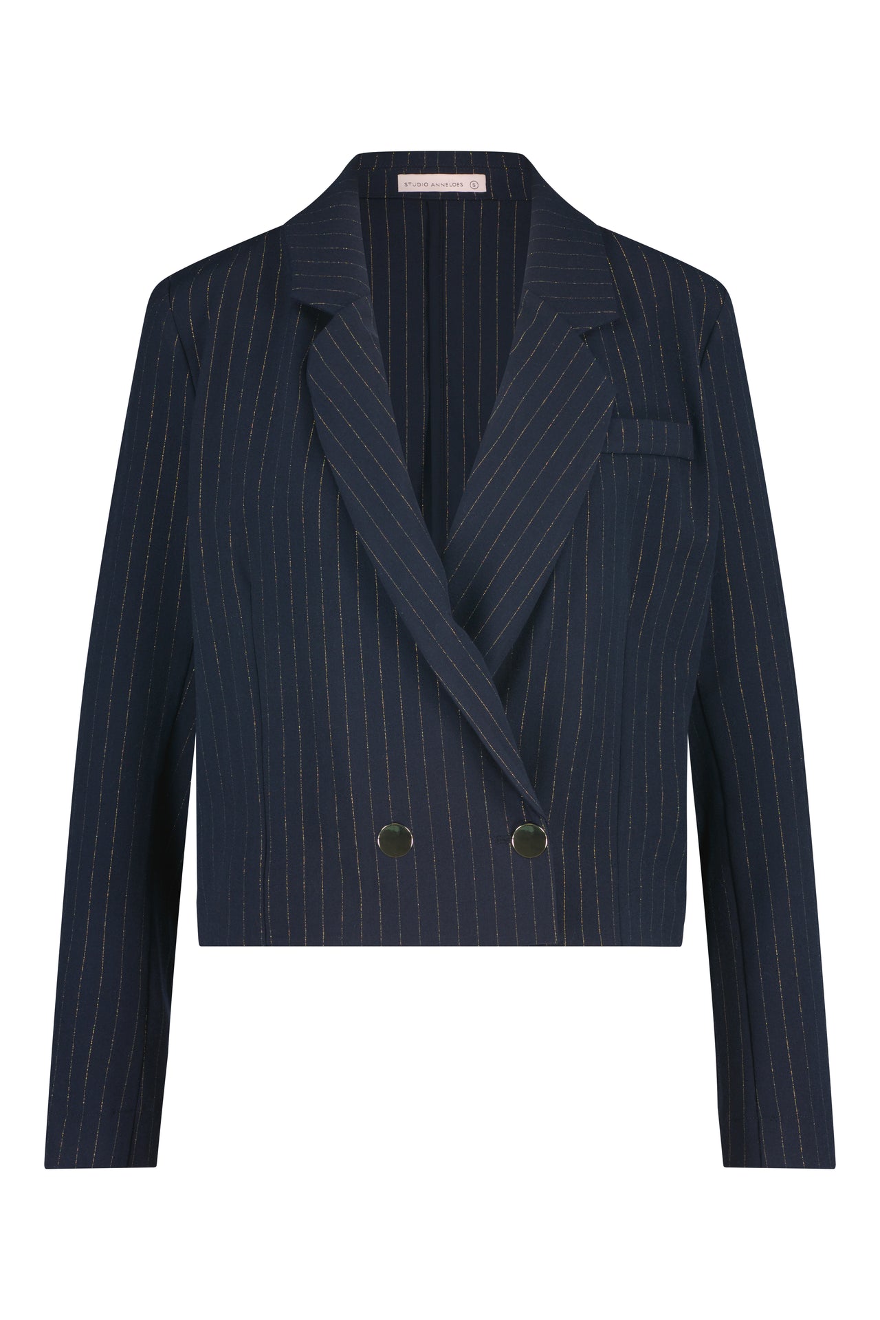 Studio anneloes ocean lurex stripe blazer blauw