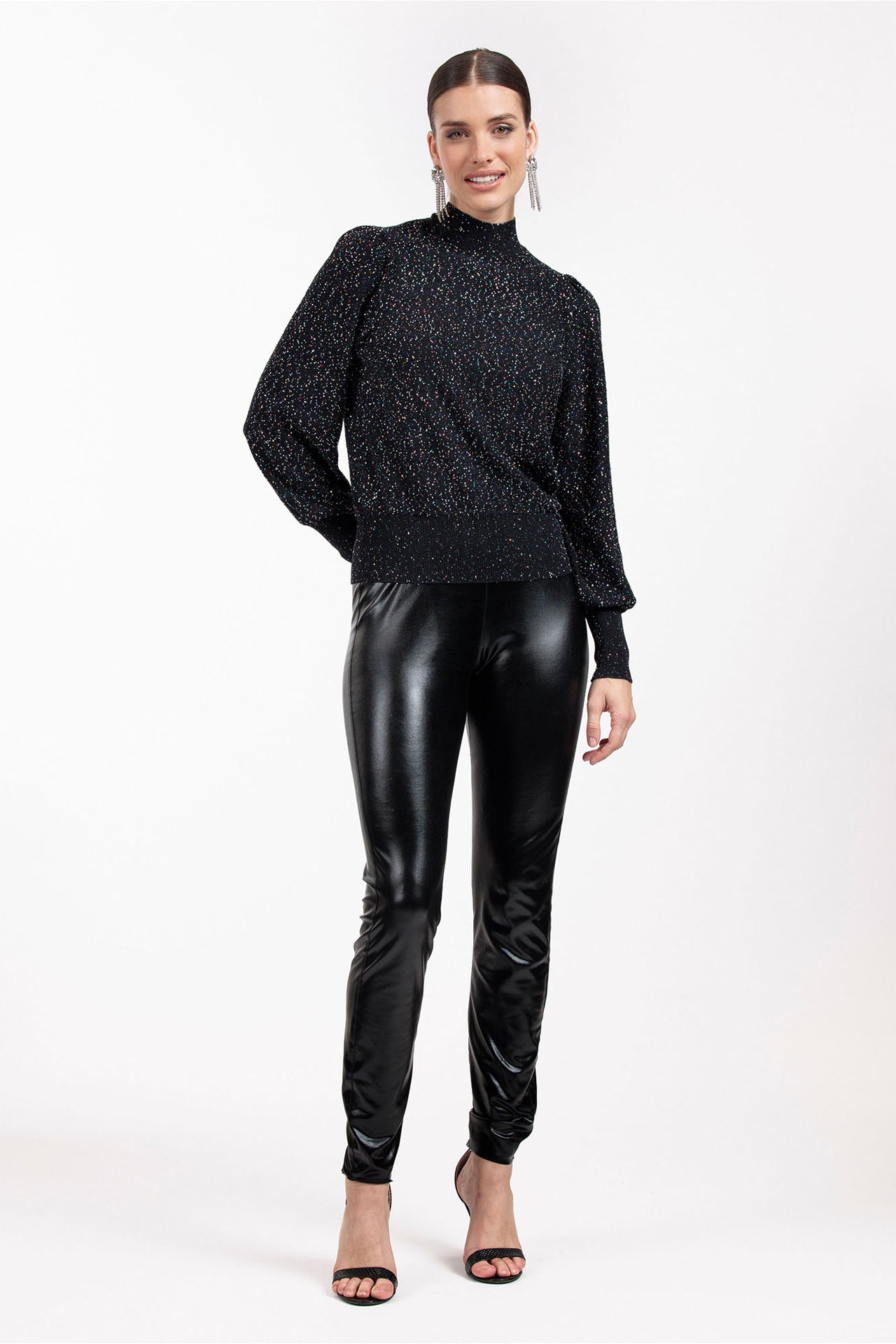 Studio anneloes ally metallic legging zwart