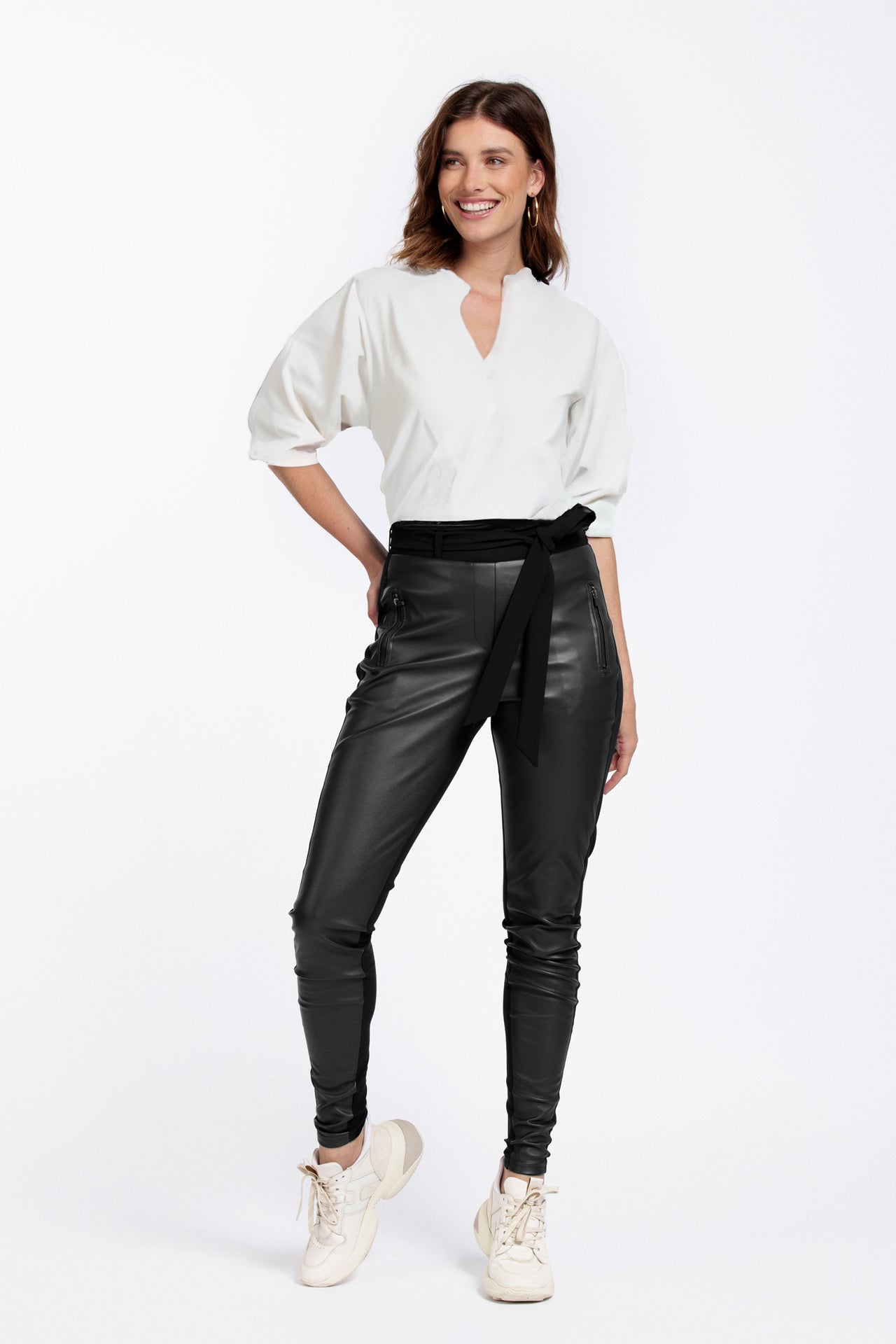 Studio anneloes margot leather trousers zwart