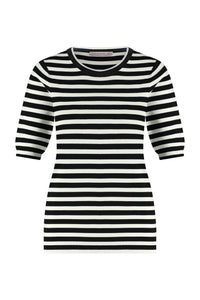 Thumbnail for Studio anneloes luna stripe short slv pullover zwart