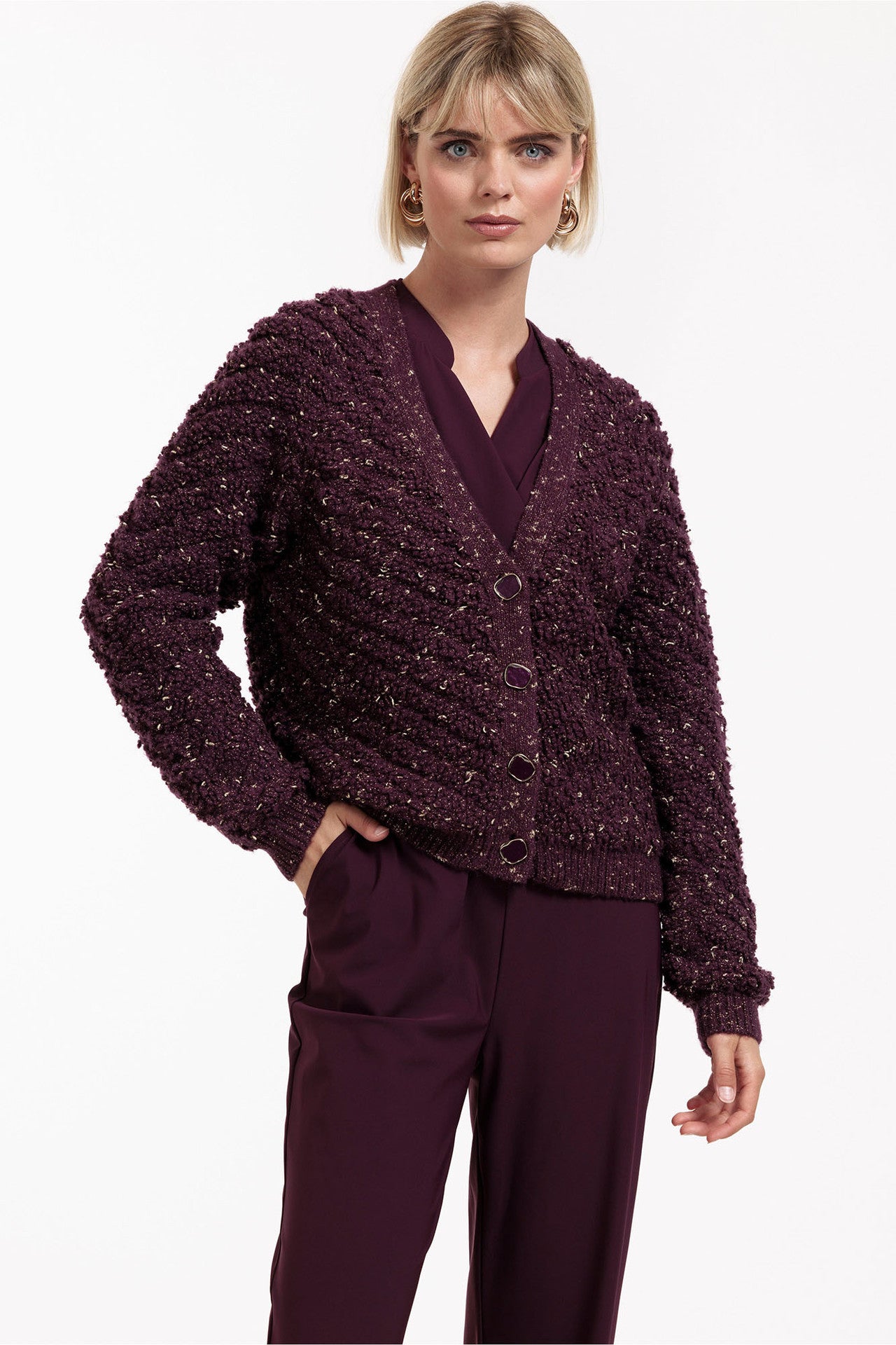 Studio Anneloes ris chunky glitter cardigan