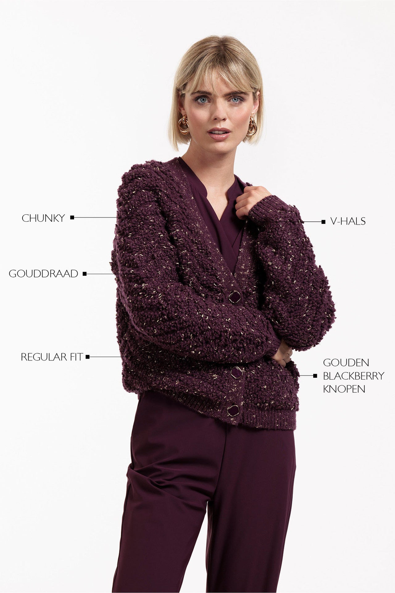 Studio Anneloes ris chunky glitter cardigan