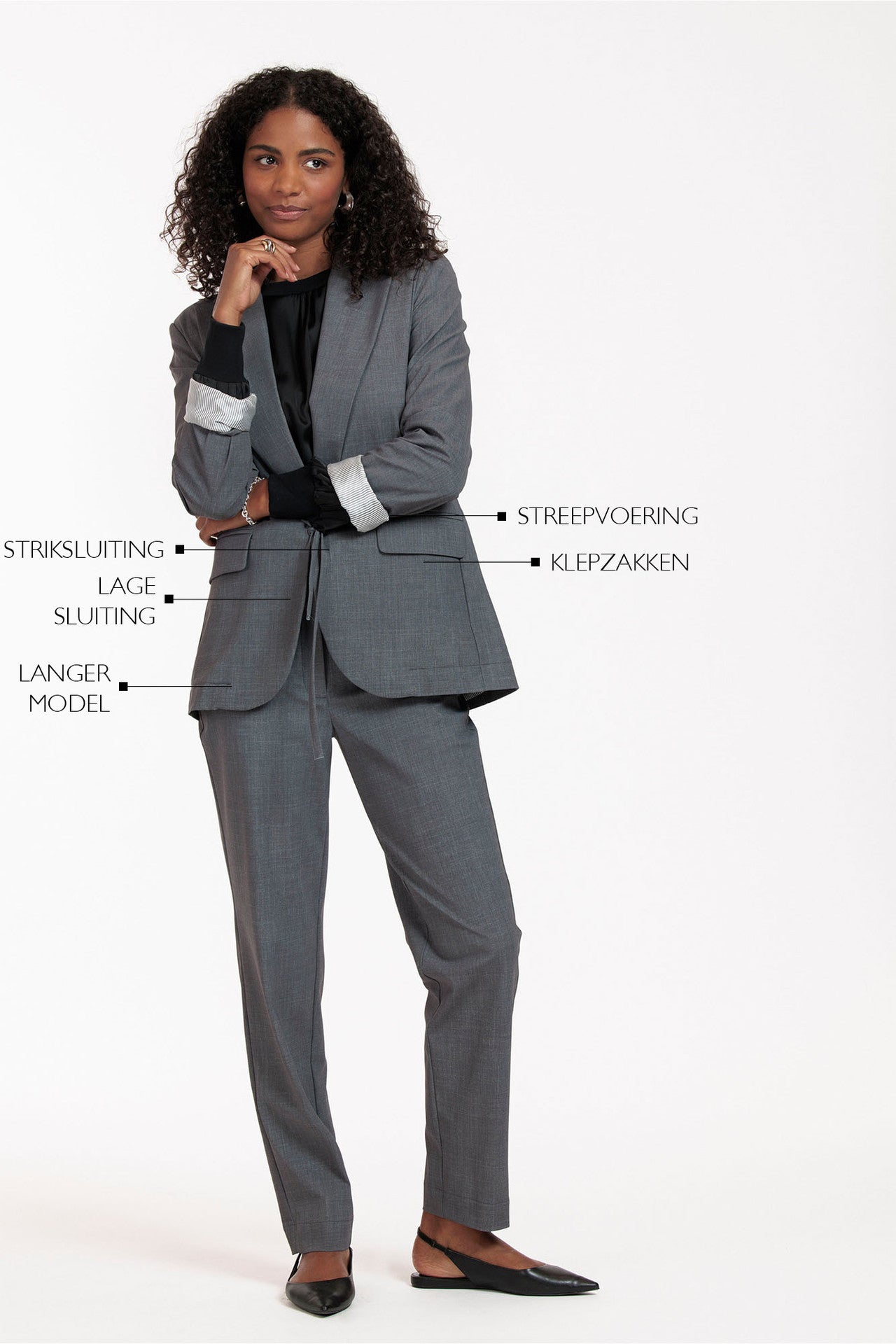 Studio Anneloes Jeni grey melee blazer