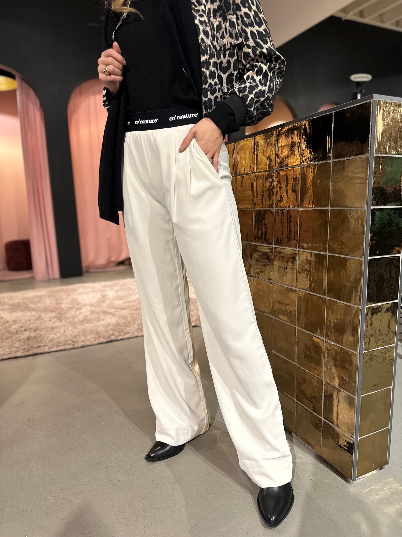 Co couture Amani logo long pant bone