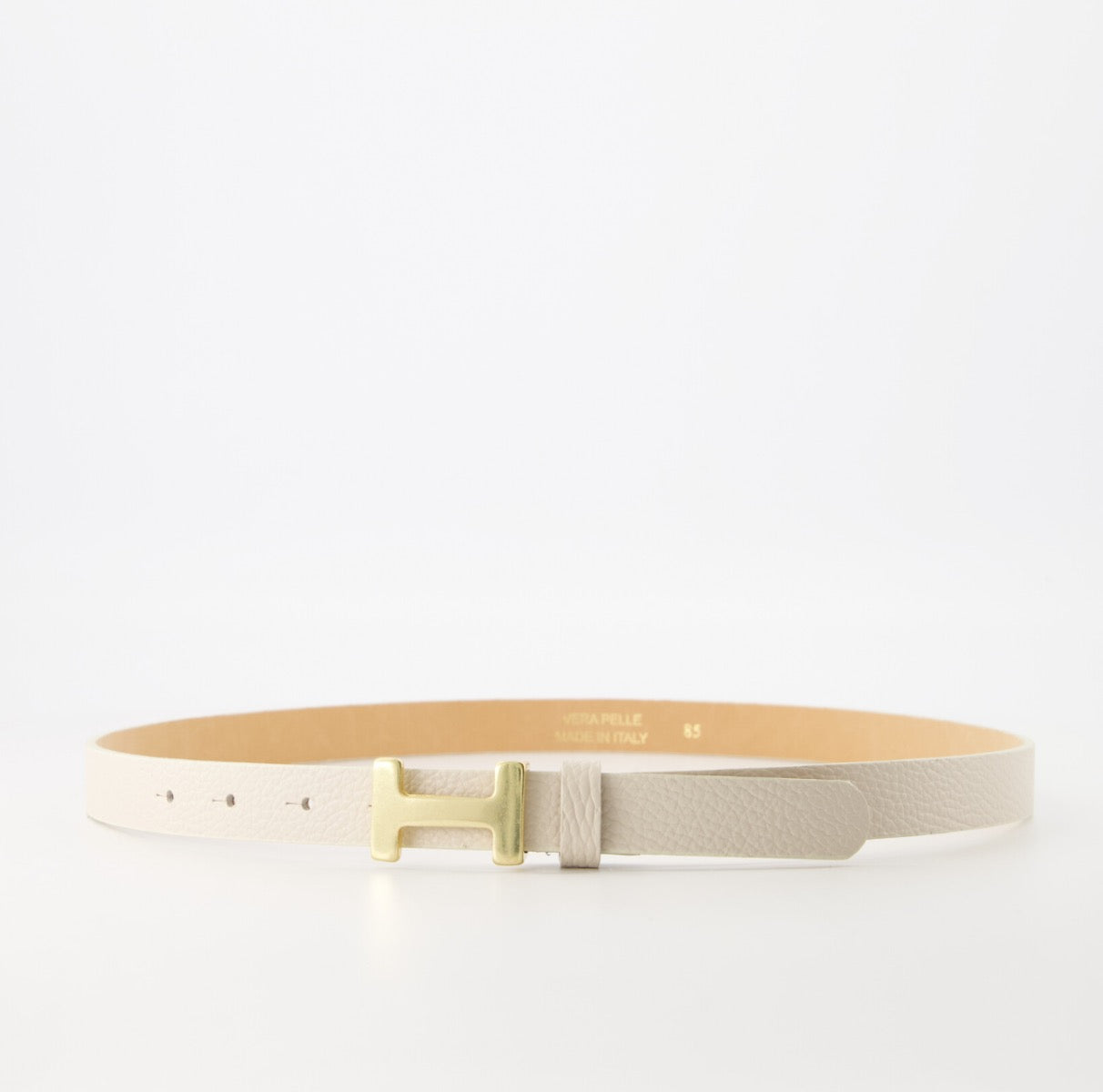 Kastgeluk  classic riem met gesp beige